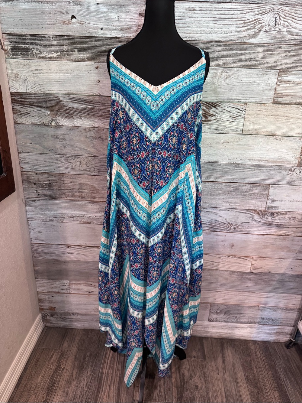 NWT K Jordan Navy Floral Print Dress with Teal Accents